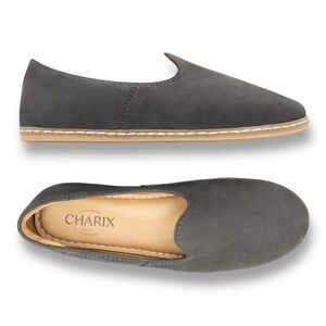 Charix Grayish Green‎ Nubuck Leather Flat Slip On Shoes Size 43
